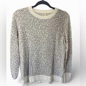 a new day Cream & Gray Leopard Print Sweater